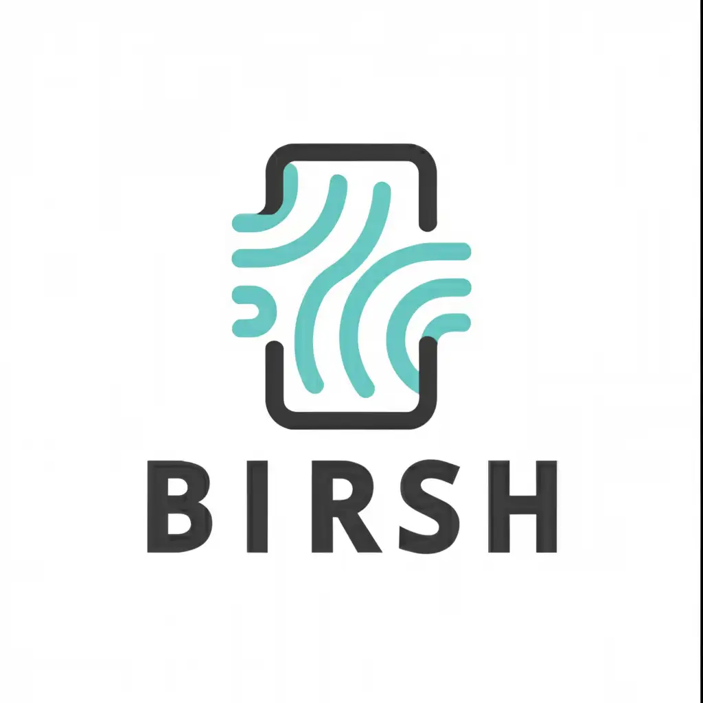 a logo design,with the text "Birsh", main symbol:Mobile,Moderate,clear background