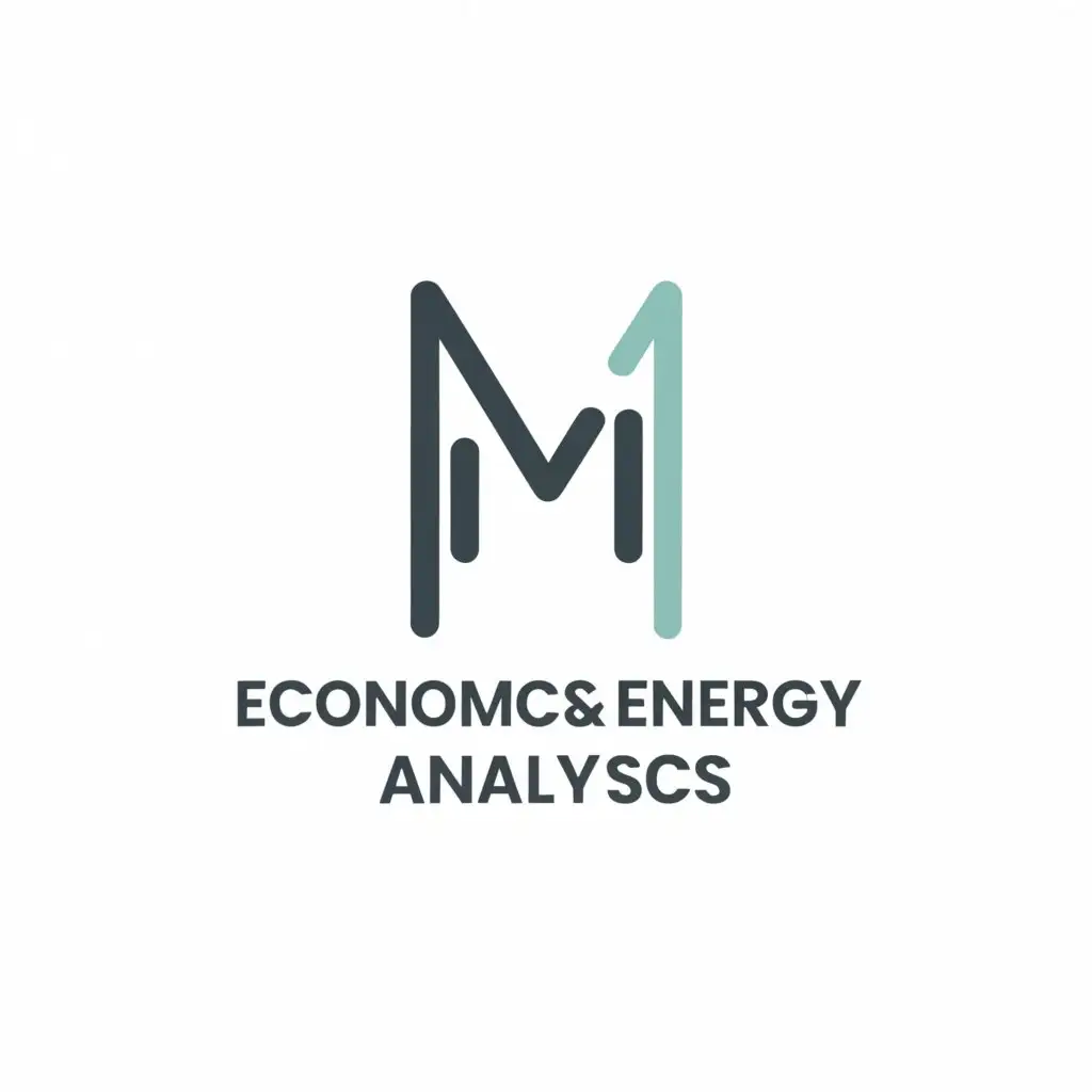 a logo design, with the text 'Economics & Energy Analytics', main symbol:M,Minimalistic,clear background