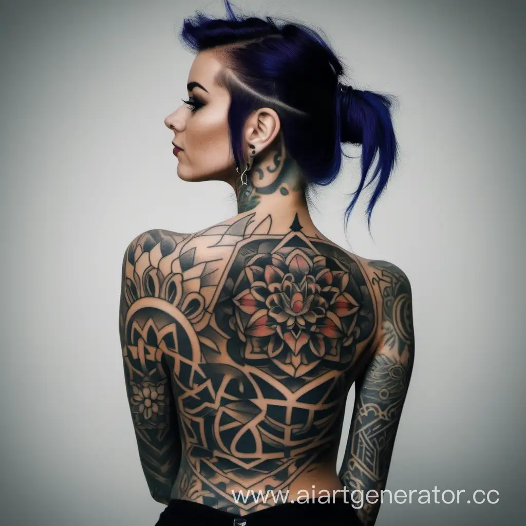 девушка с красивыми татуировками