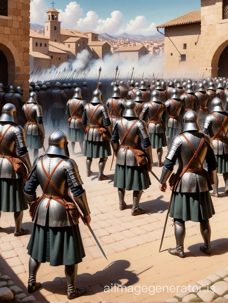 BATTLEFIELD SOLDIERS OF THE INQUISITION OF TORQUEMADA AGAINST THE ZION GROUP OF JEWS IN SPAIN IN 1498