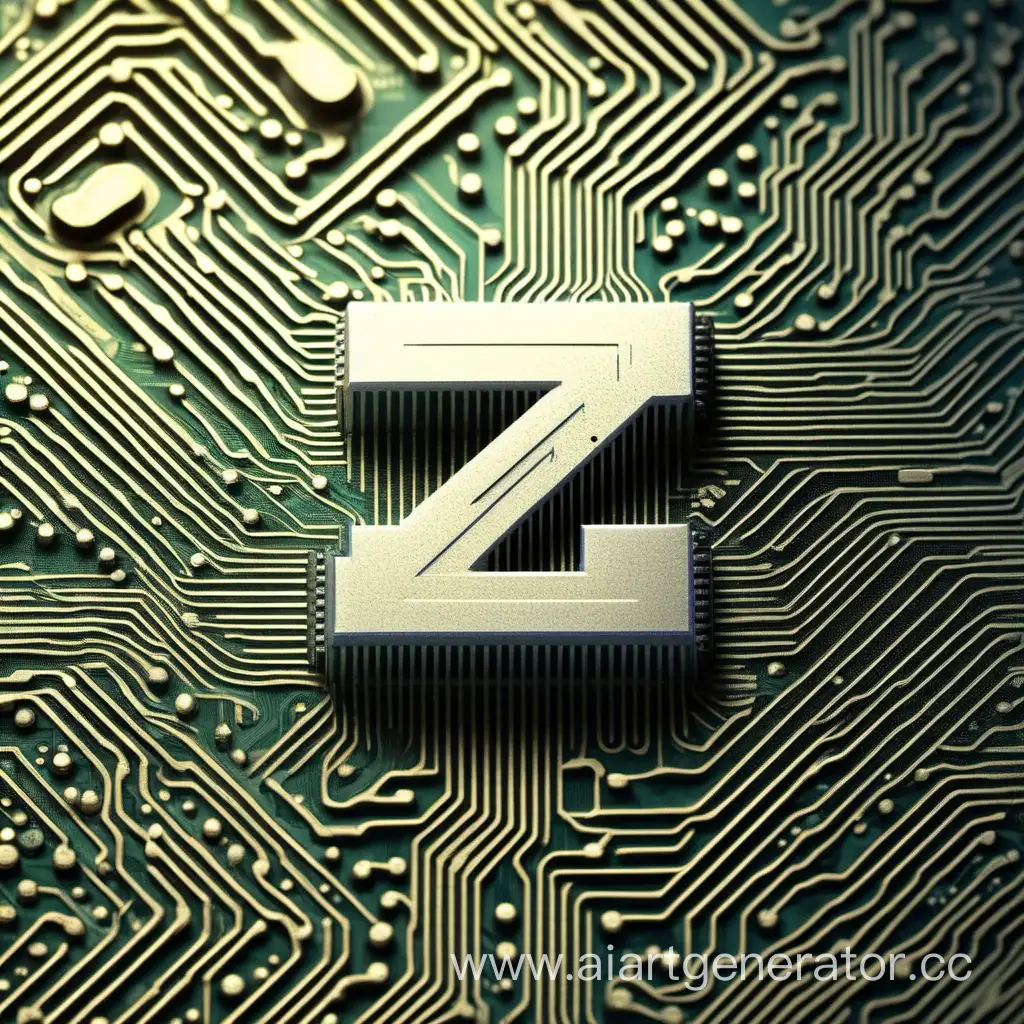 Intricate-Microchip-Design-Featuring-the-Letter-Z