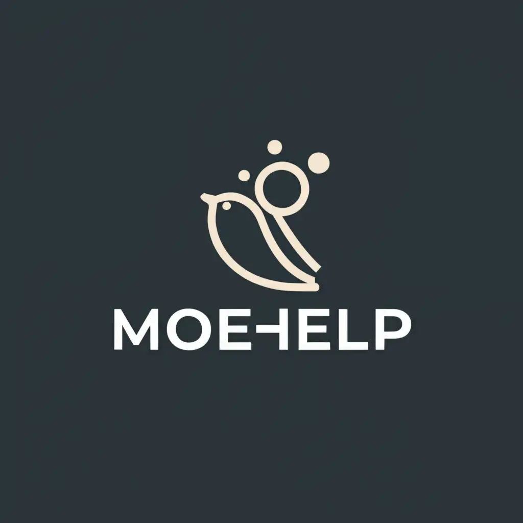 a logo design,with the text "moehelp", main symbol:a cute little abstract bird,Minimalistic,be used in Beauty Spa industry,clear background