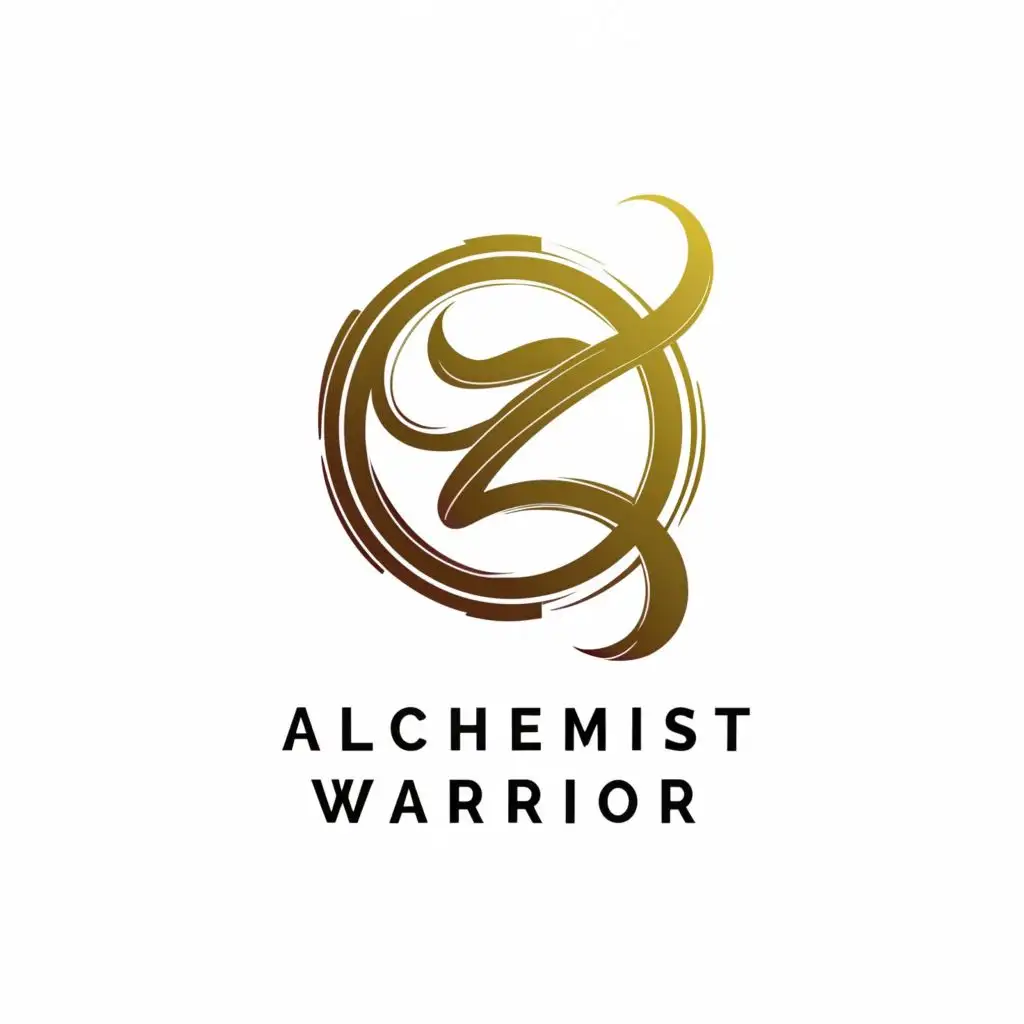 logo, enso circle zen clean peaceful beautiful holistic powerful placed above the logo name, with the text "ALCHEMIST WARRIOR", typography, be used in Beauty Spa industry