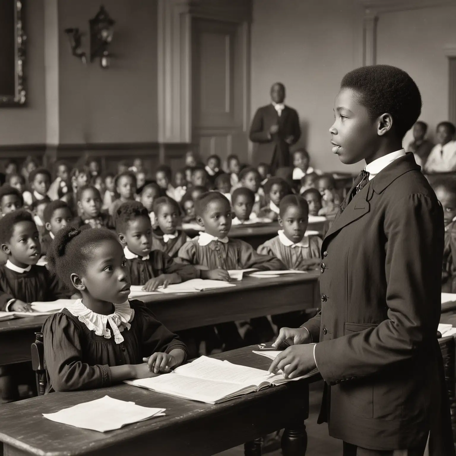 African American Children Classroom Presentation 1879