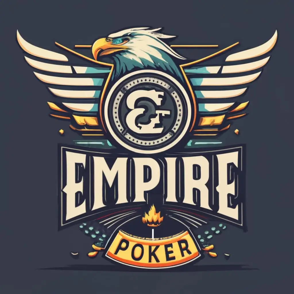 LOGO-Design-for-Empire-Poker-Majestic-Reich-Eagle-Emblem-with-Striking-Typography-for-Events-Industry