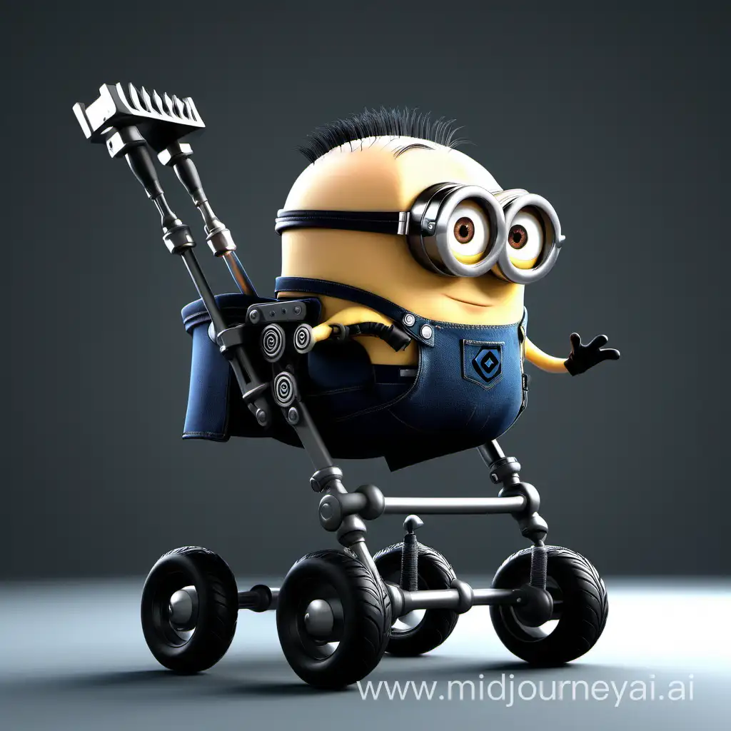 baby stroller for a villain despicable me with weapons
