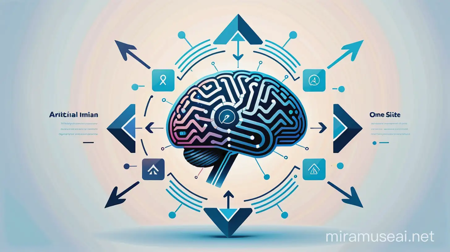 Professional AI Logo Design Abstract Brain Representation with Blue Accents