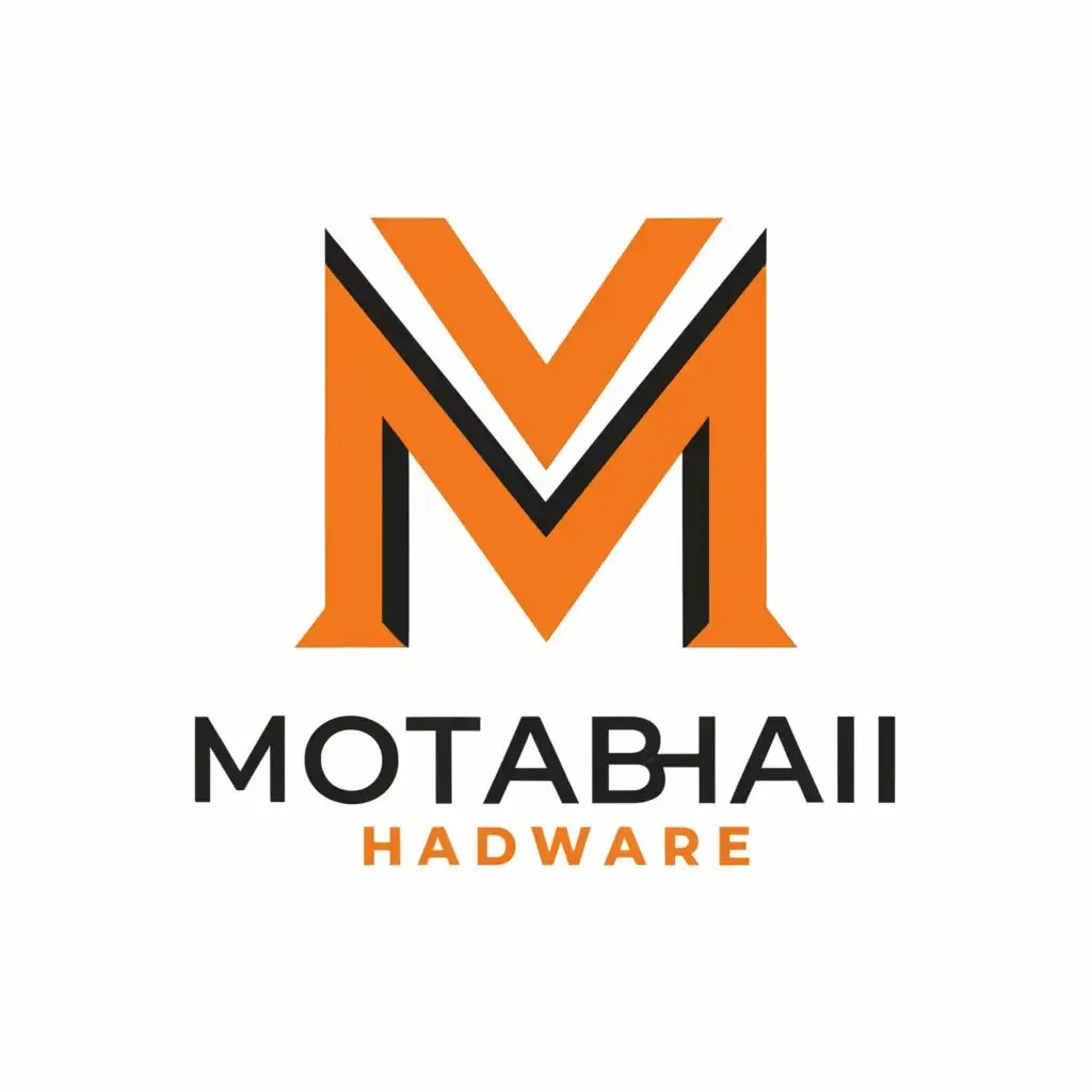 a logo design,with the text "MotaBhai Hardware", main symbol:M,Minimalistic,be used in Real Estate industry,clear background