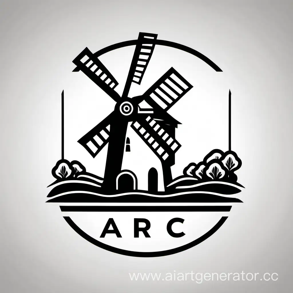 Black-Flat-Style-Arc-Logo-on-White-Paper