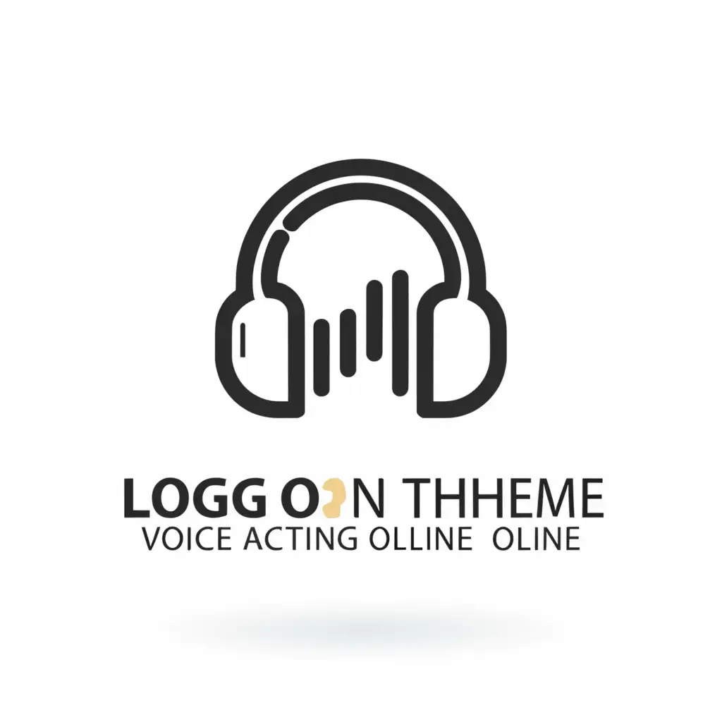 a logo design,with the text "Logo on the theme of the speaker, voice acting online", main symbol:headphones,Minimalistic,clear background