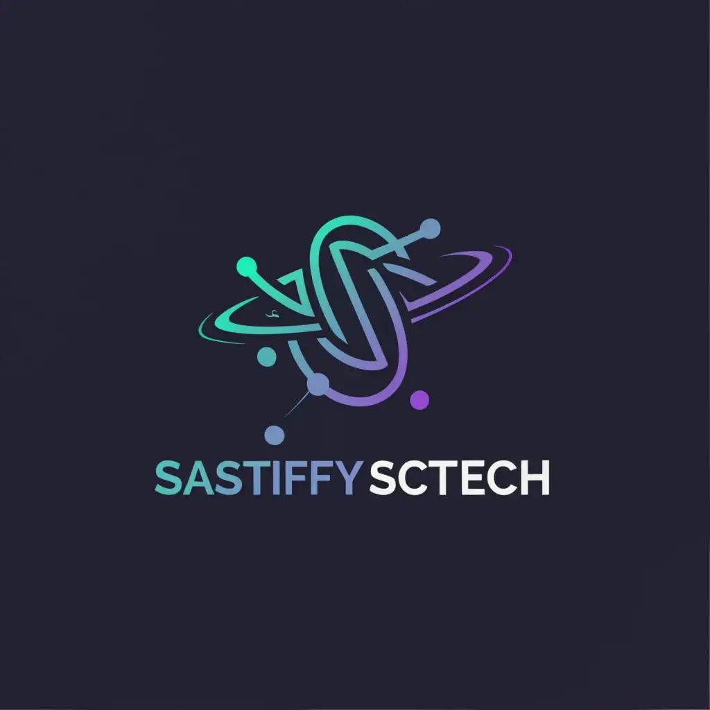a logo design,with the text "SatisfySciTech", main symbol:Technology Science Satisfaction,Moderate,be used in Technology industry,clear background