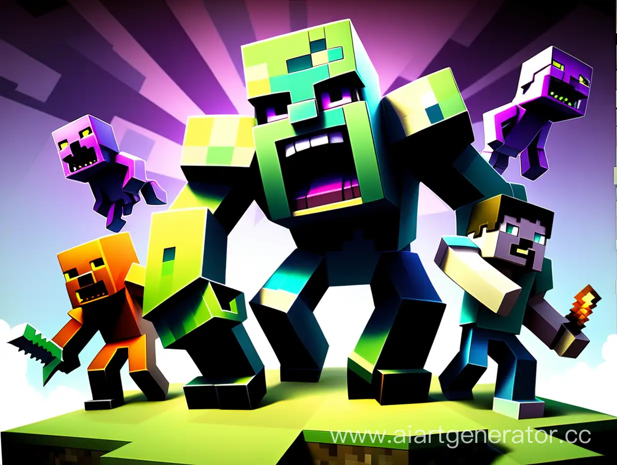 Logo of the Minecraft server named Mutant World. With big mutants.