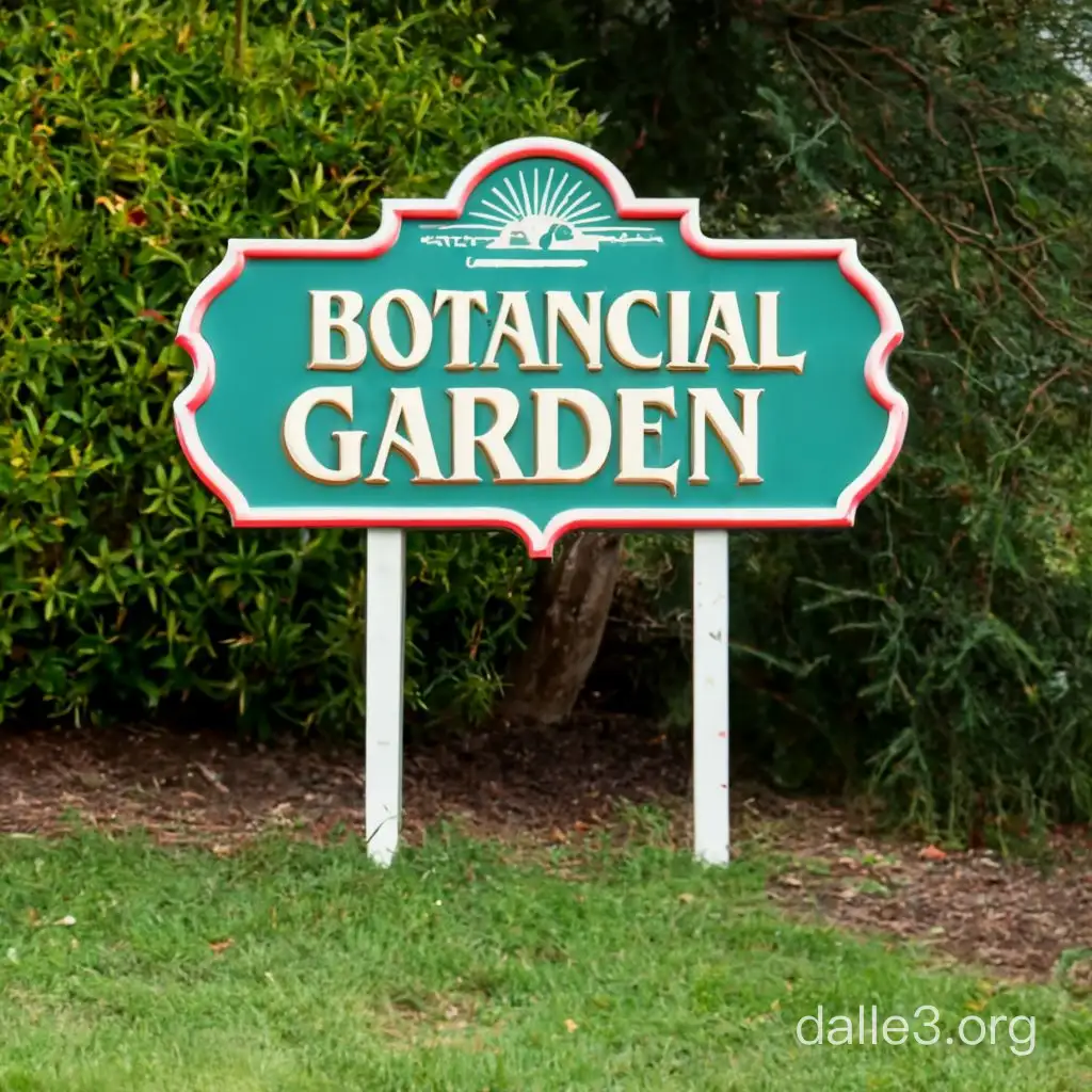 Vintage Botanical Garden Sign with Nostalgic Flair | Dalle3 AI