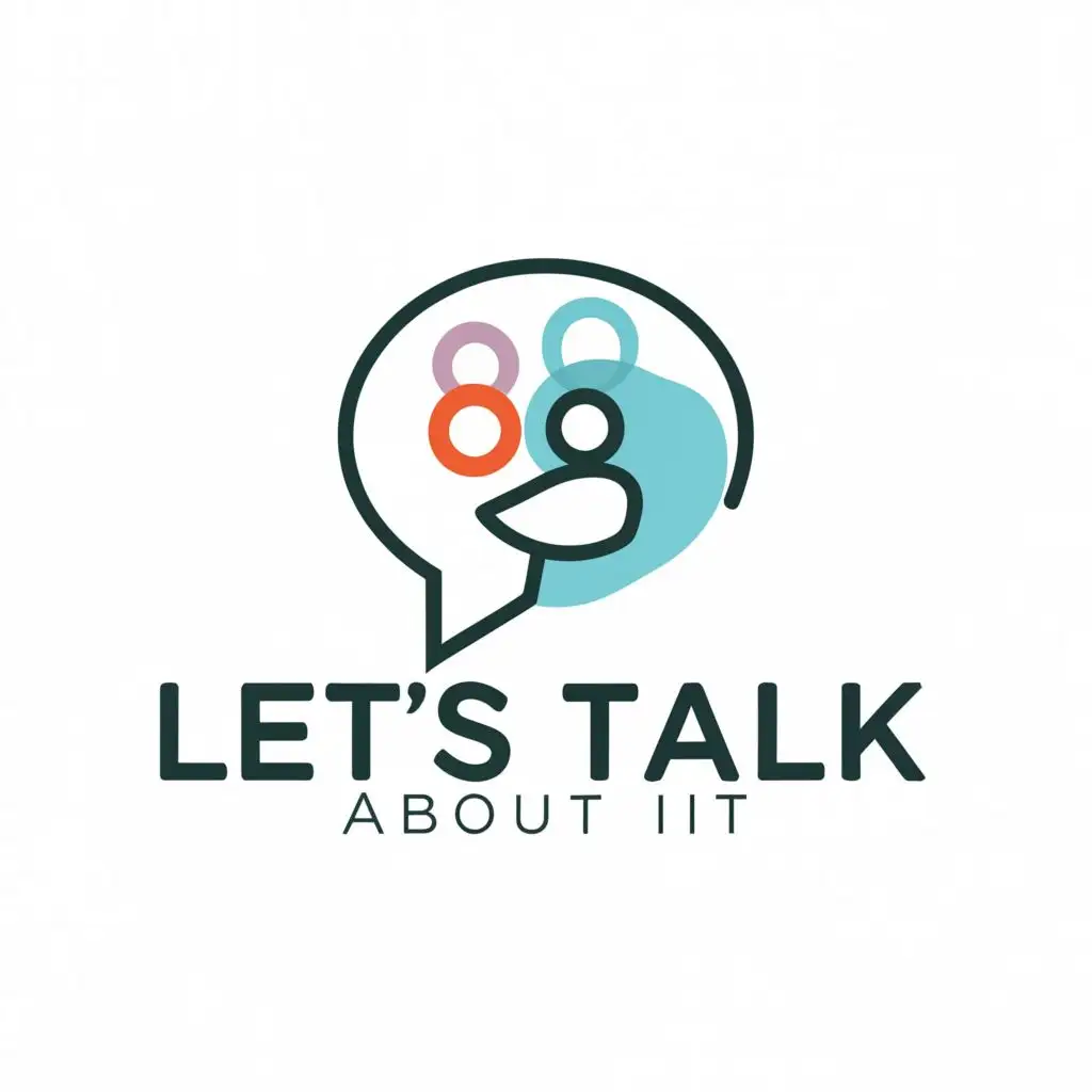 a logo design,with the text "lets talk about it", main symbol:talk,Moderate,be used in Home Family industry,clear background