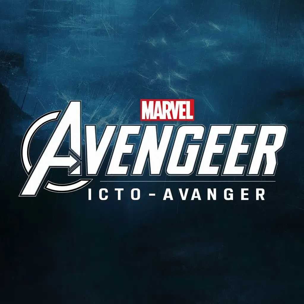 logo, marvel avengers, with the text "ICTO-AVANGER", typography