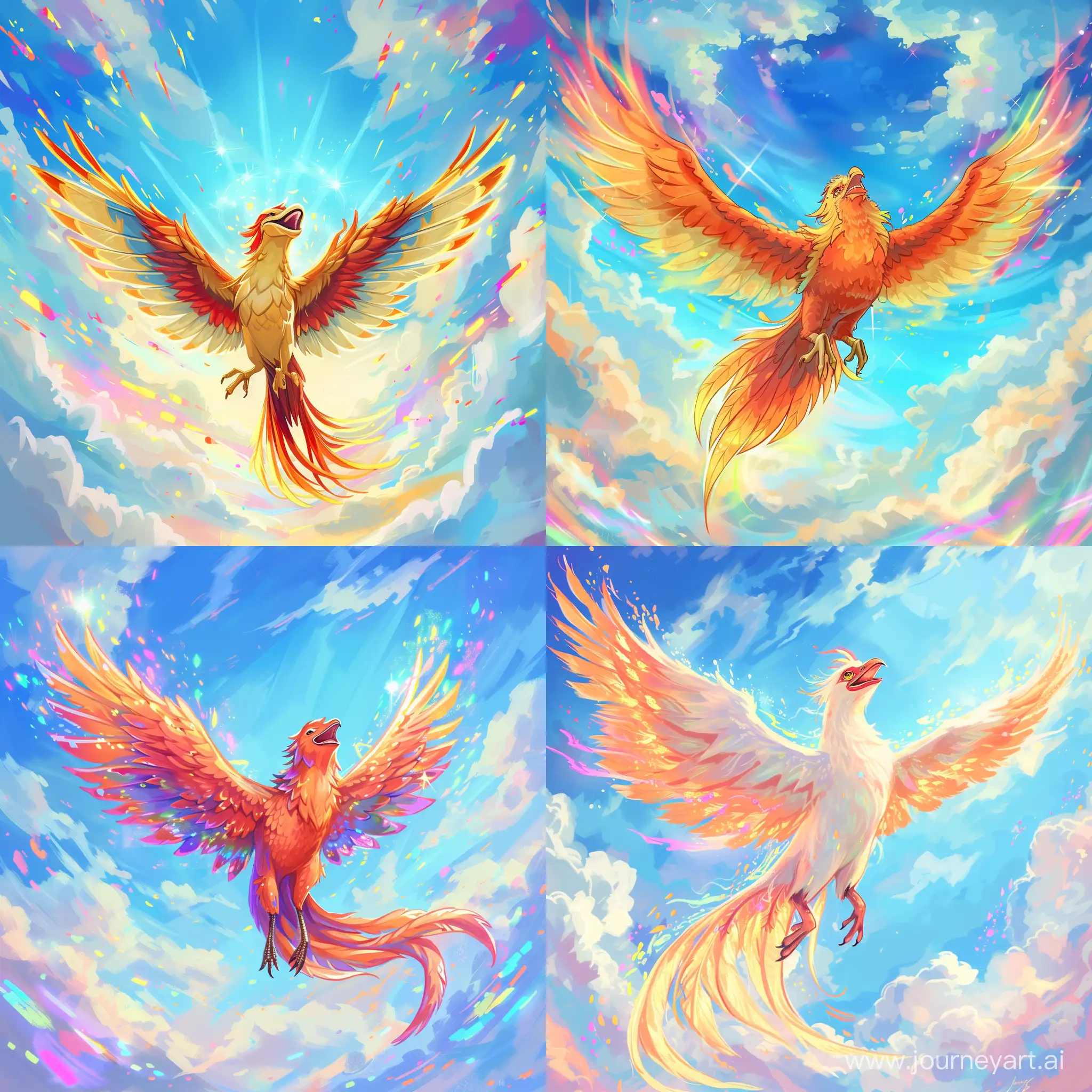 Smiling-Phoenix-Soaring-in-Colorful-Nirvana-Sky