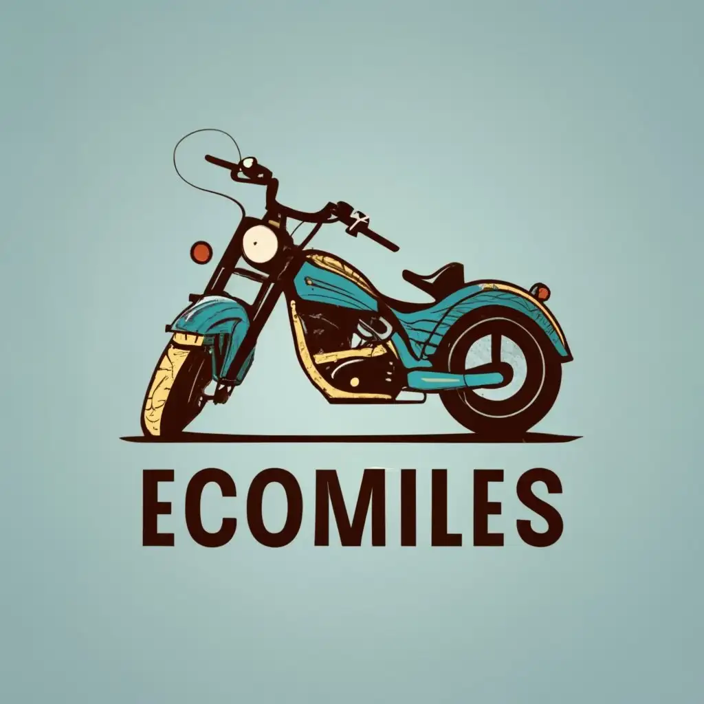 logo, motorcycle, with the text "EcoMiles", typography, be used in Automotive industry
