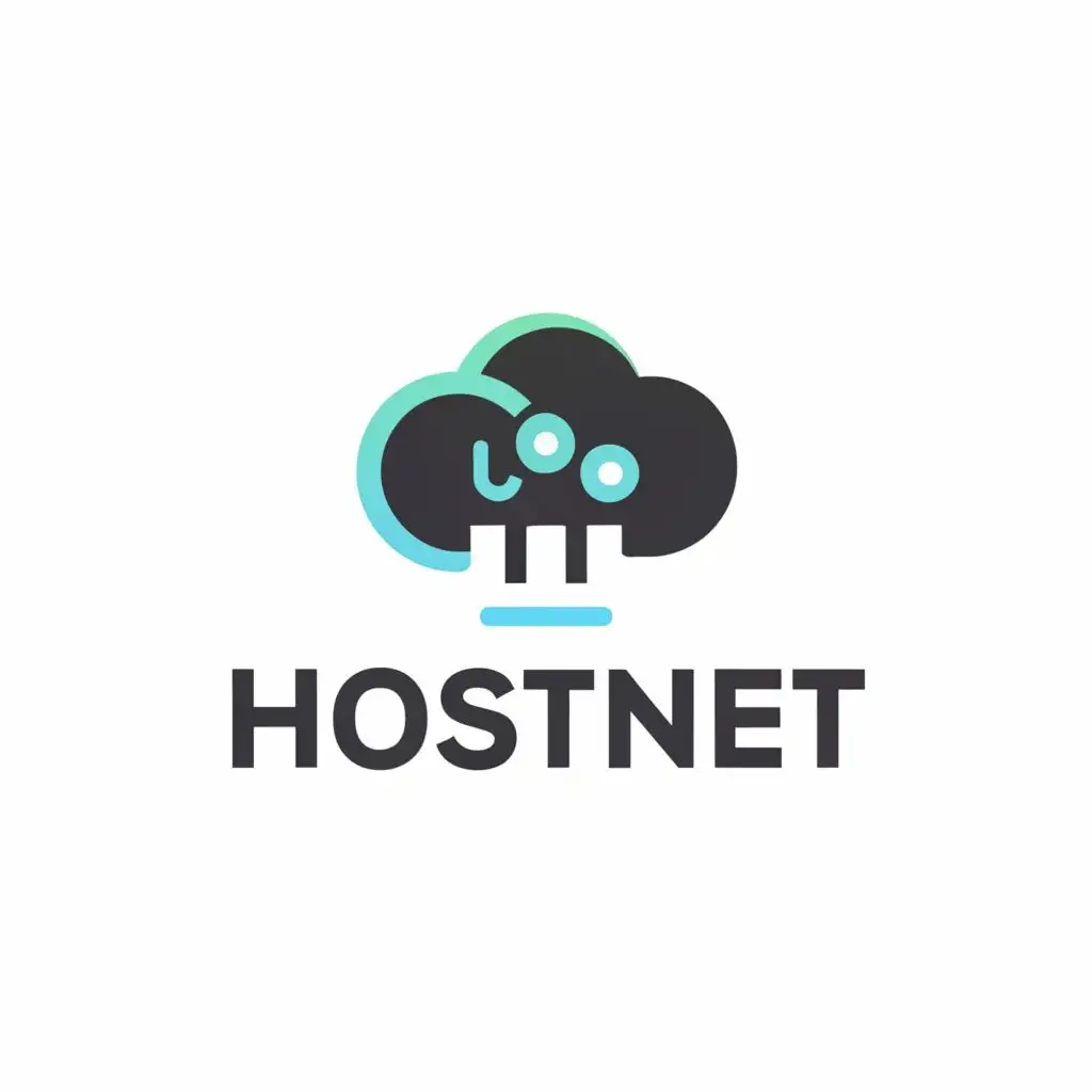 LOGO-Design-for-Hostnet-Cloud-Hosting-Symbolism-with-Internet-and-Server-Elements-for-Technology-Industry-on-a-Clear-Background