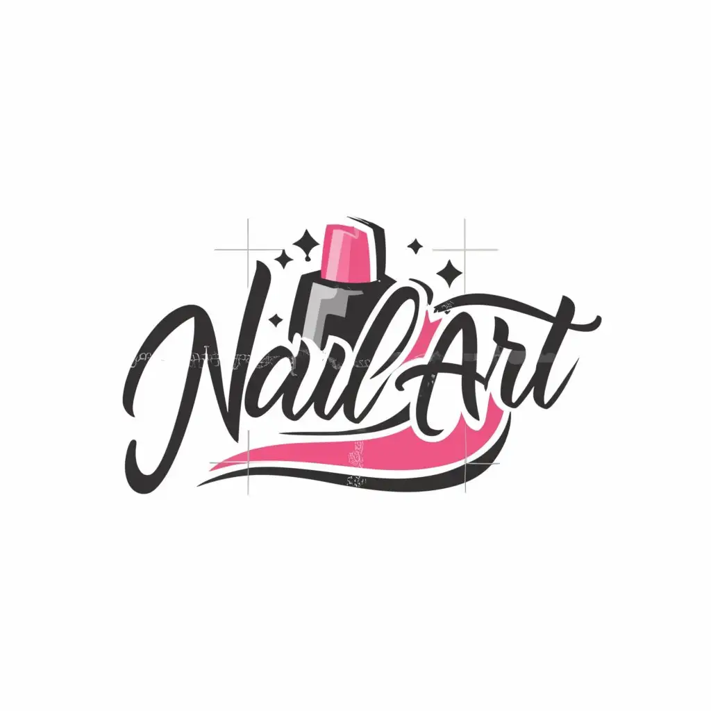 a logo design,with the text "Nail art", main symbol:Nail paint,Moderate,be used in Beauty Spa industry,clear background