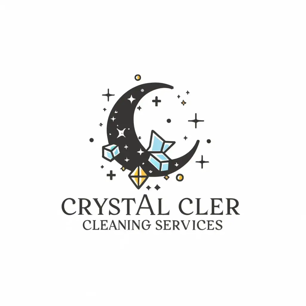 LOGO-Design-For-Crystal-Clear-Cleaning-Services-Witchy-and-Moderate-Symbol-on-Clear-Background