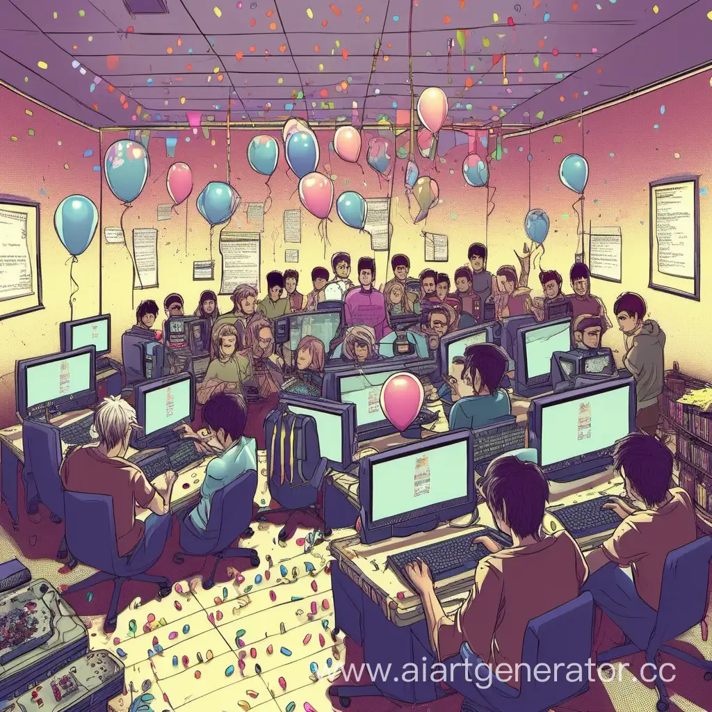 День рождение в компьютерном клубе GodGame