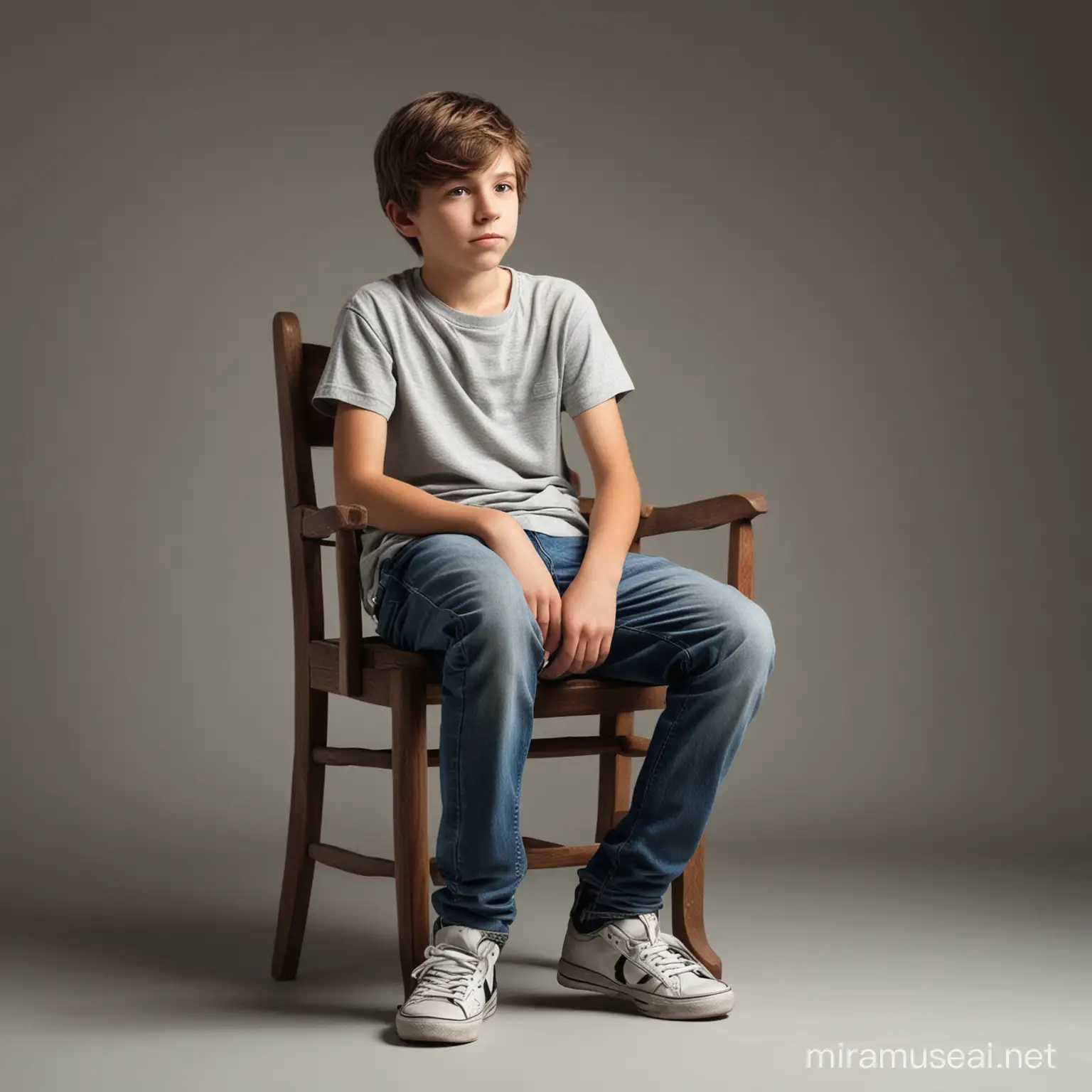 Teenage Boy Sitting Sideways on a Chair