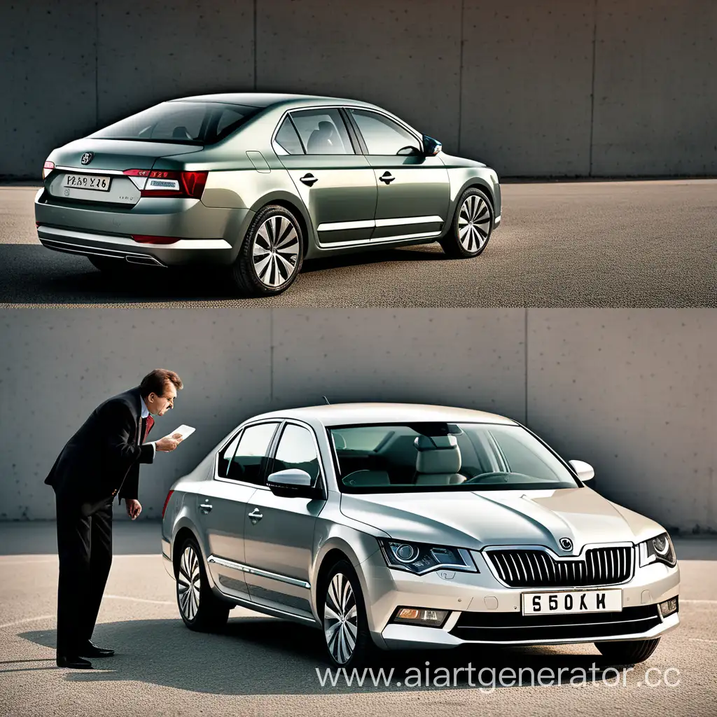 Ambitious-Businessman-with-Skoda-Superb-Showcasing-Success