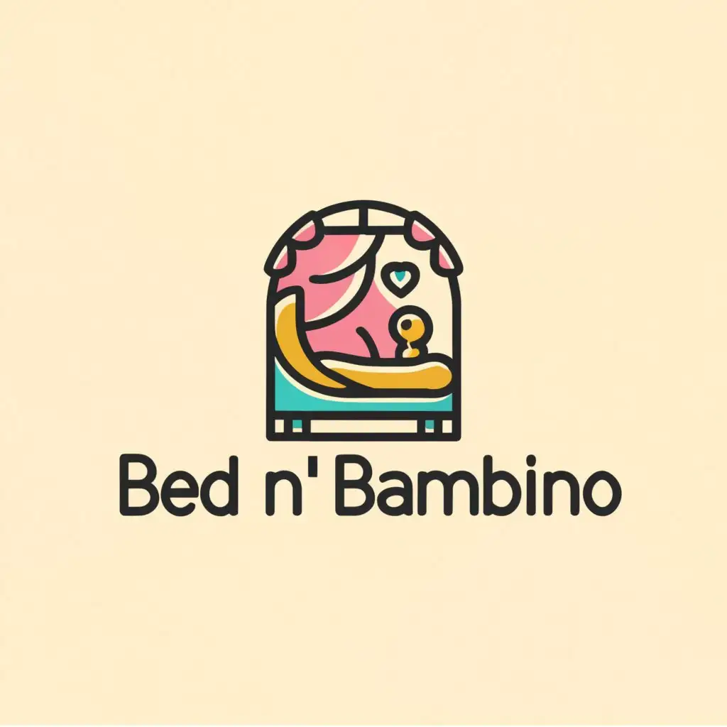 LOGO-Design-For-Bed-n-Bambino-Comfortable-Bed-Symbolizing-Home-and-Family