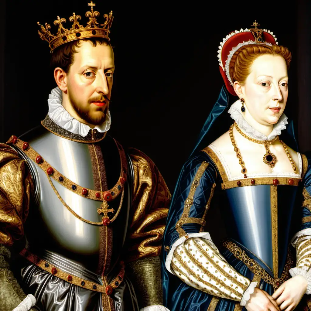 Henry II and Catherine de Medici in Royal Court