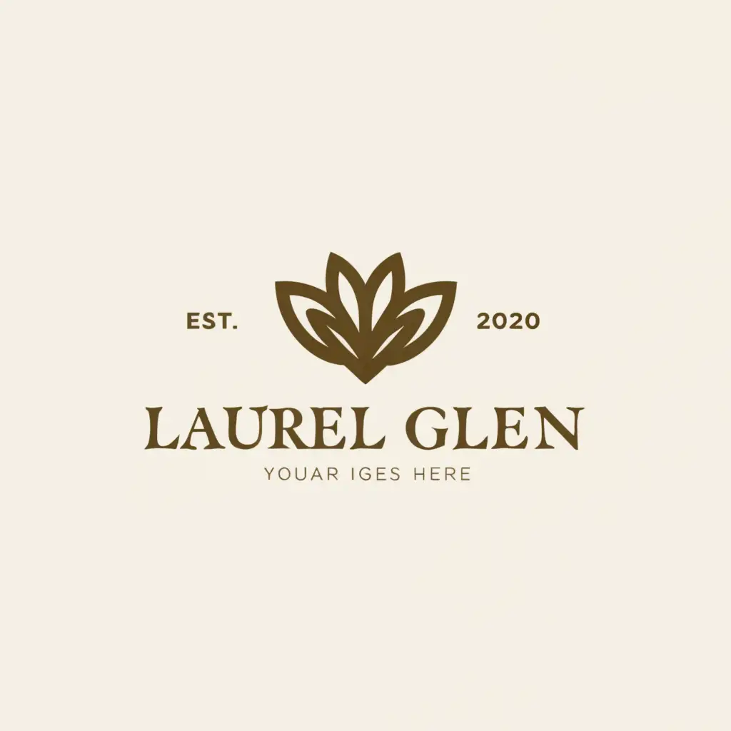 a logo design,with the text "Laurel Glen", main symbol:Mountain Laurel leaf,Moderate,be used in Events industry,clear background