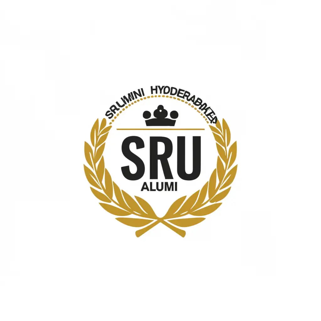 a logo design,with the text "SRU Alumni : hyderabad chapter", main symbol:SRU,Minimalistic,be used in Events industry,clear background