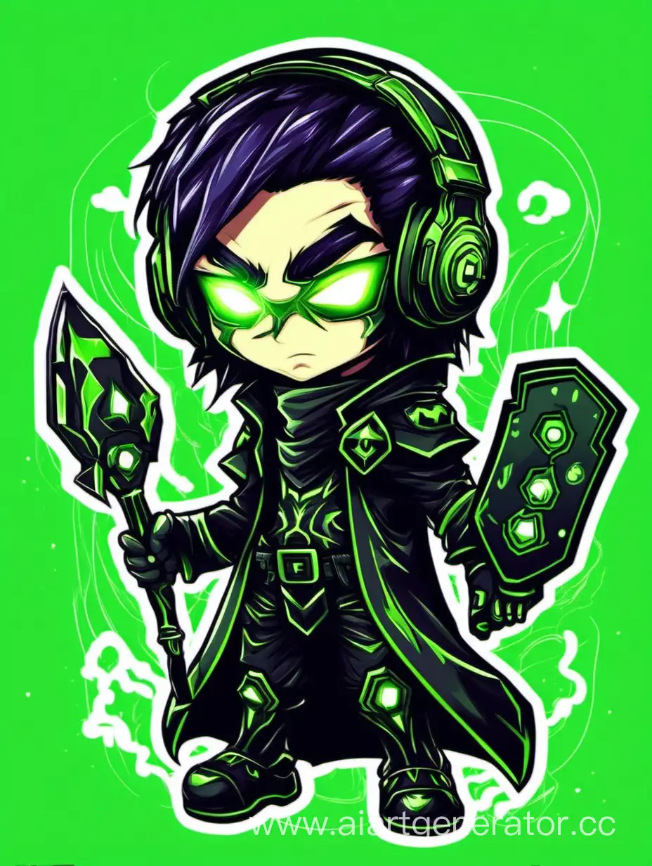 ChibiStyle-Mephistos-Gamer-on-Vibrant-Green-Background