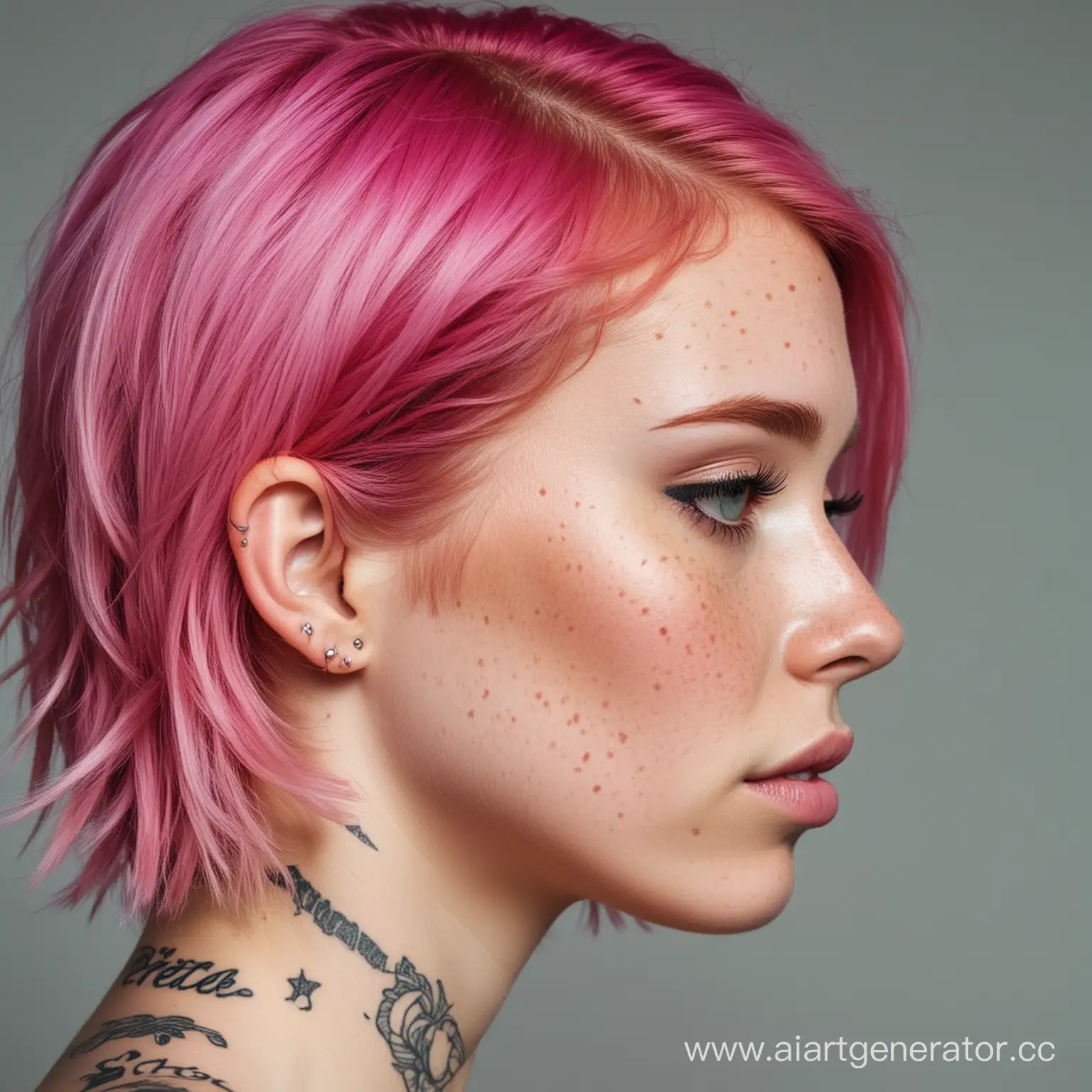 Girl-with-Pink-Hair-and-Freckles-Featuring-Face-Tattoo