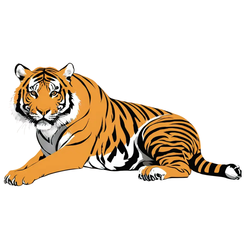 Exquisite-Tiger-Vector-Art-in-PNG-Format-Captivating-Digital-Illustration-for-Diverse-Projects
