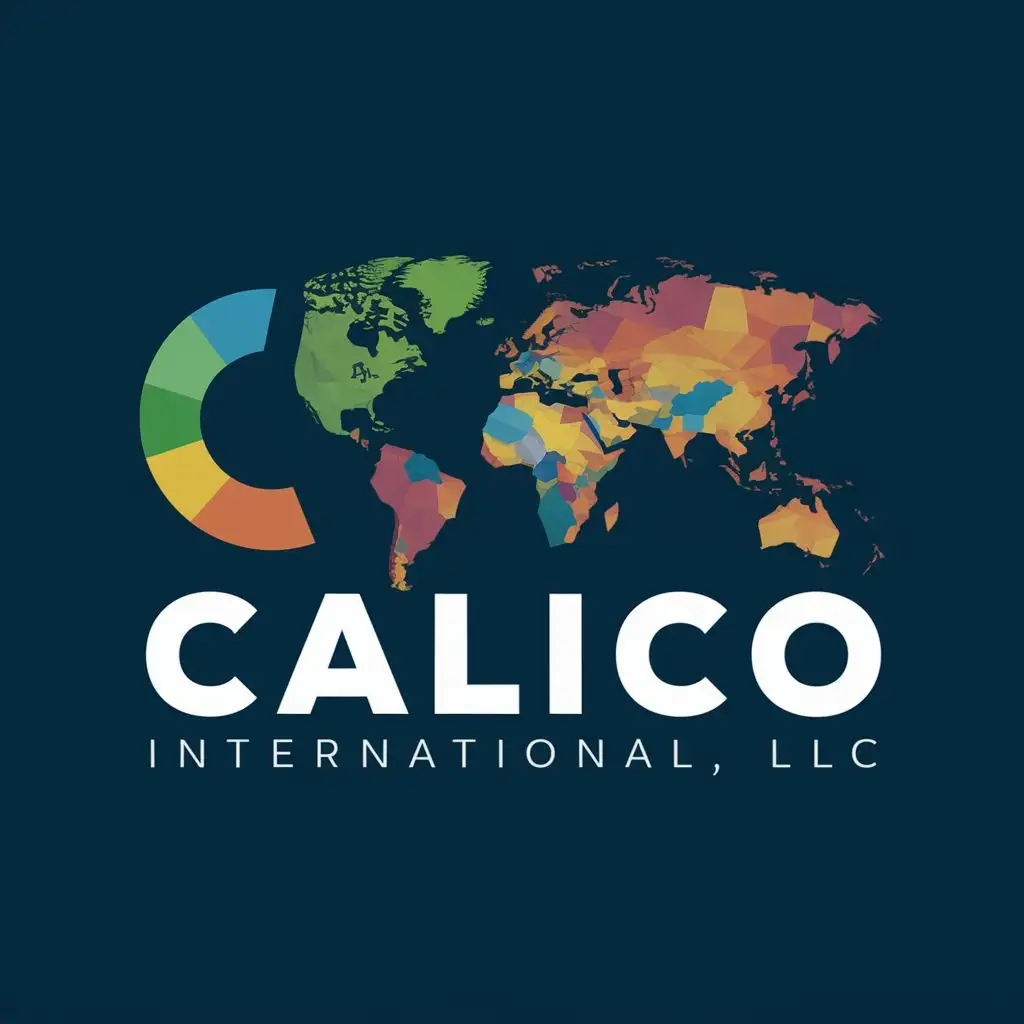 LOGO-Design-For-Calico-International-LLC-Dynamic-Coloured-Globe-with-Aeroplane-and-Map-Typography