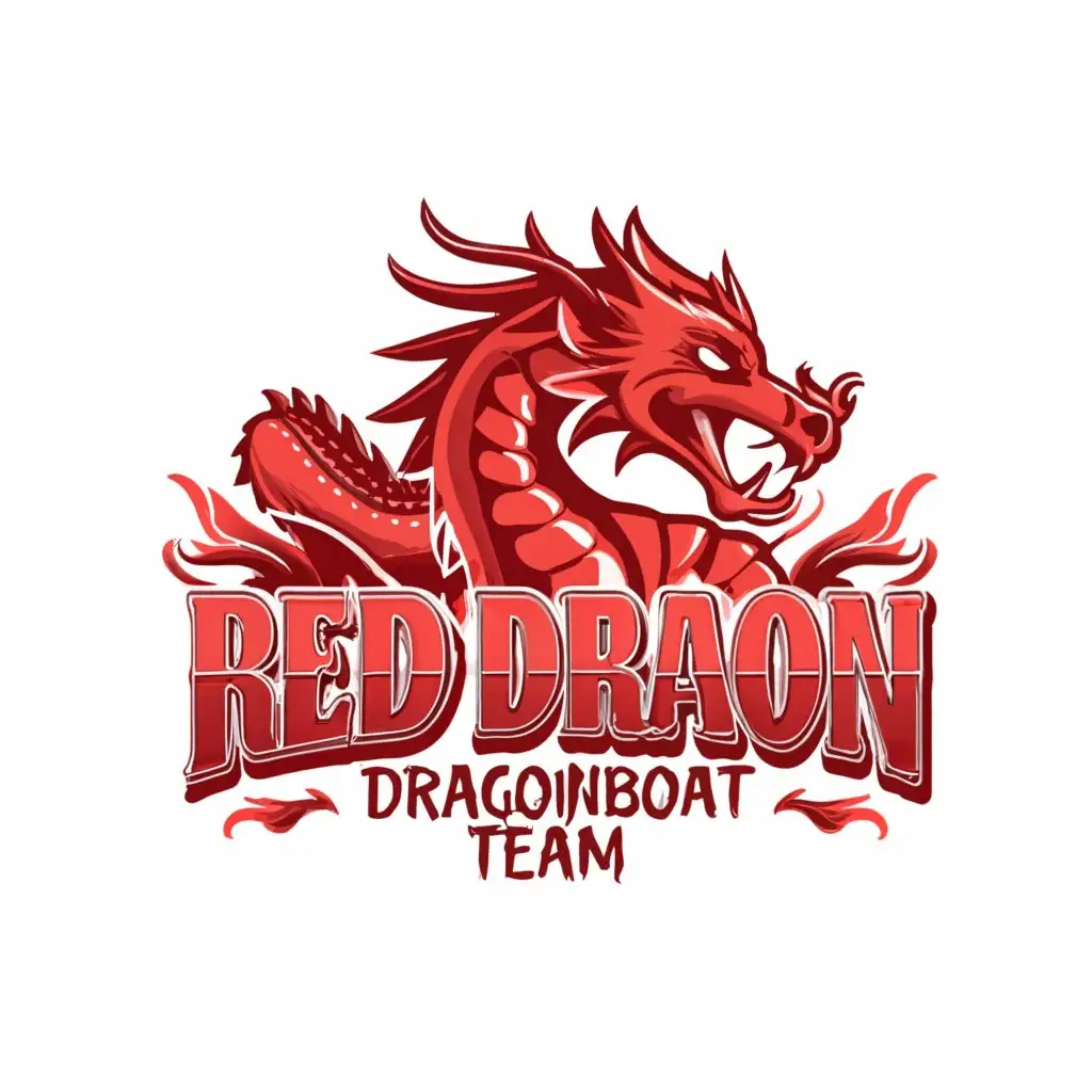 a logo design,with the text "Red Dragon dragonboat team", main symbol:dragon,Moderate,be used in Nonprofit industry,clear background
