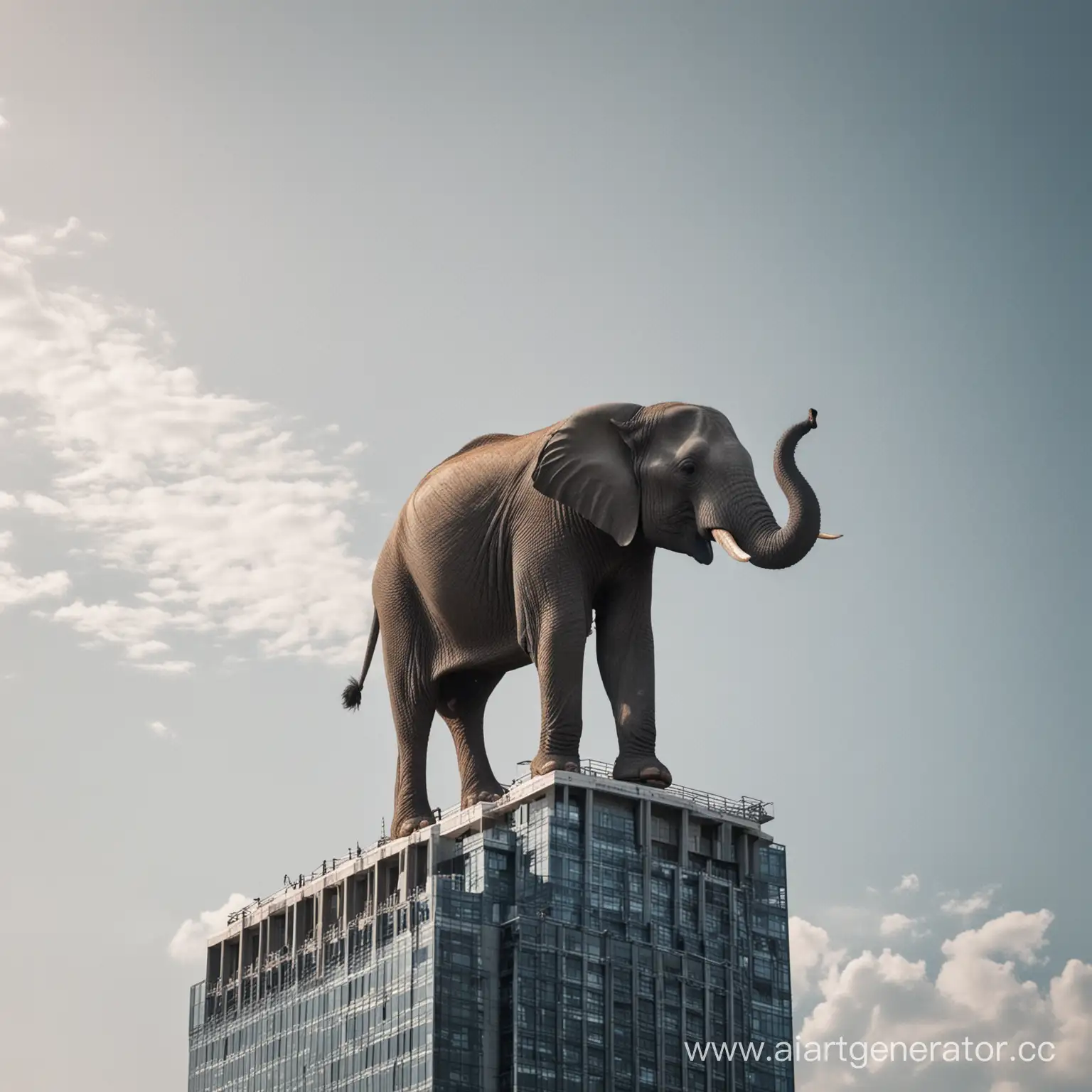 Majestic-Elephant-on-Urban-Skyscraper