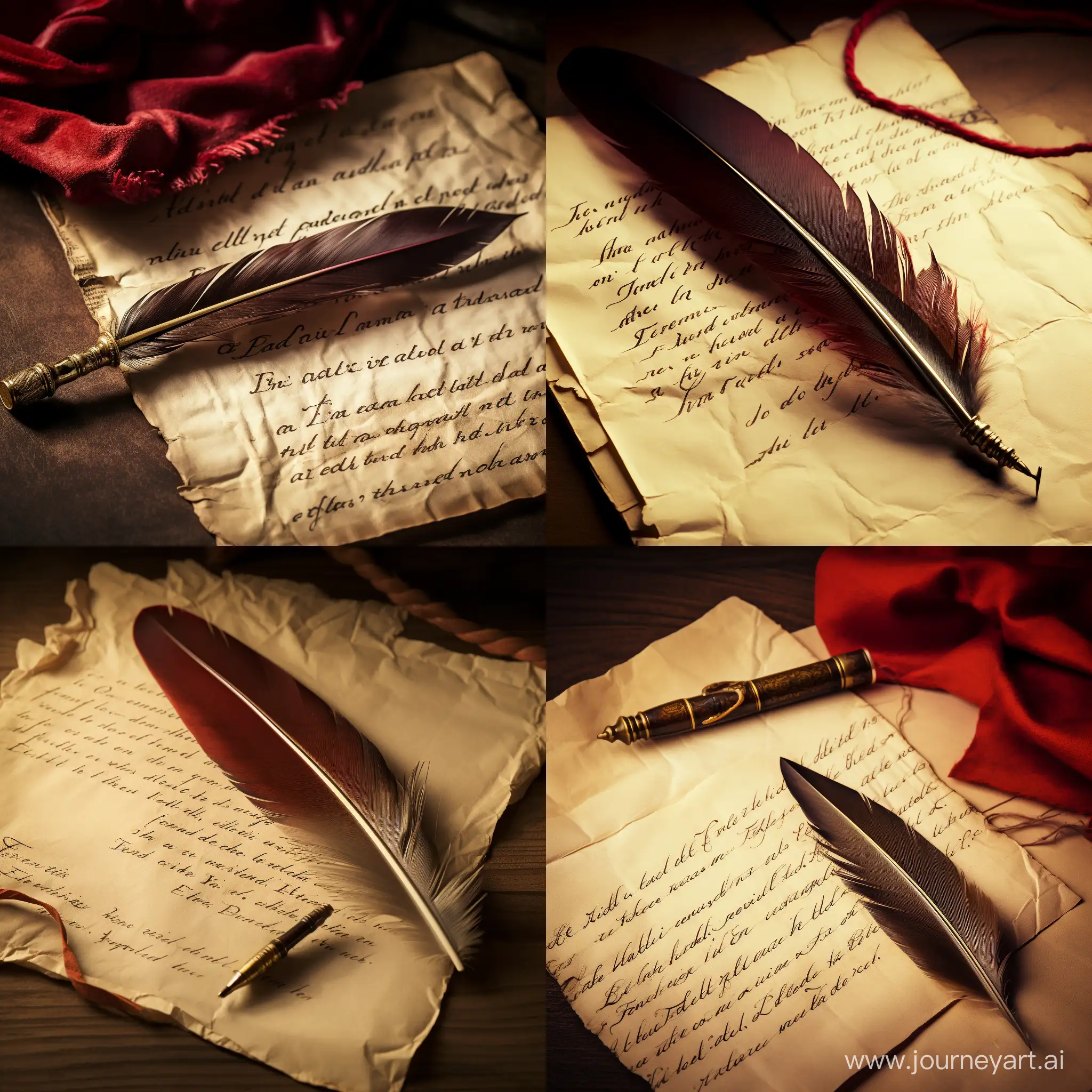 Vintage-End-of-Term-Letter-with-Quill-Nostalgic-Retro-CloseUp