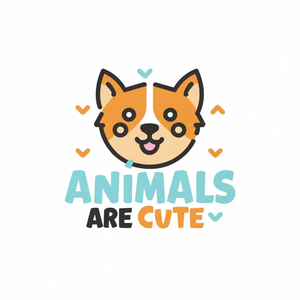 a logo design,with the text 'Animals Are Cute', main symbol:dog,Moderate,clear background