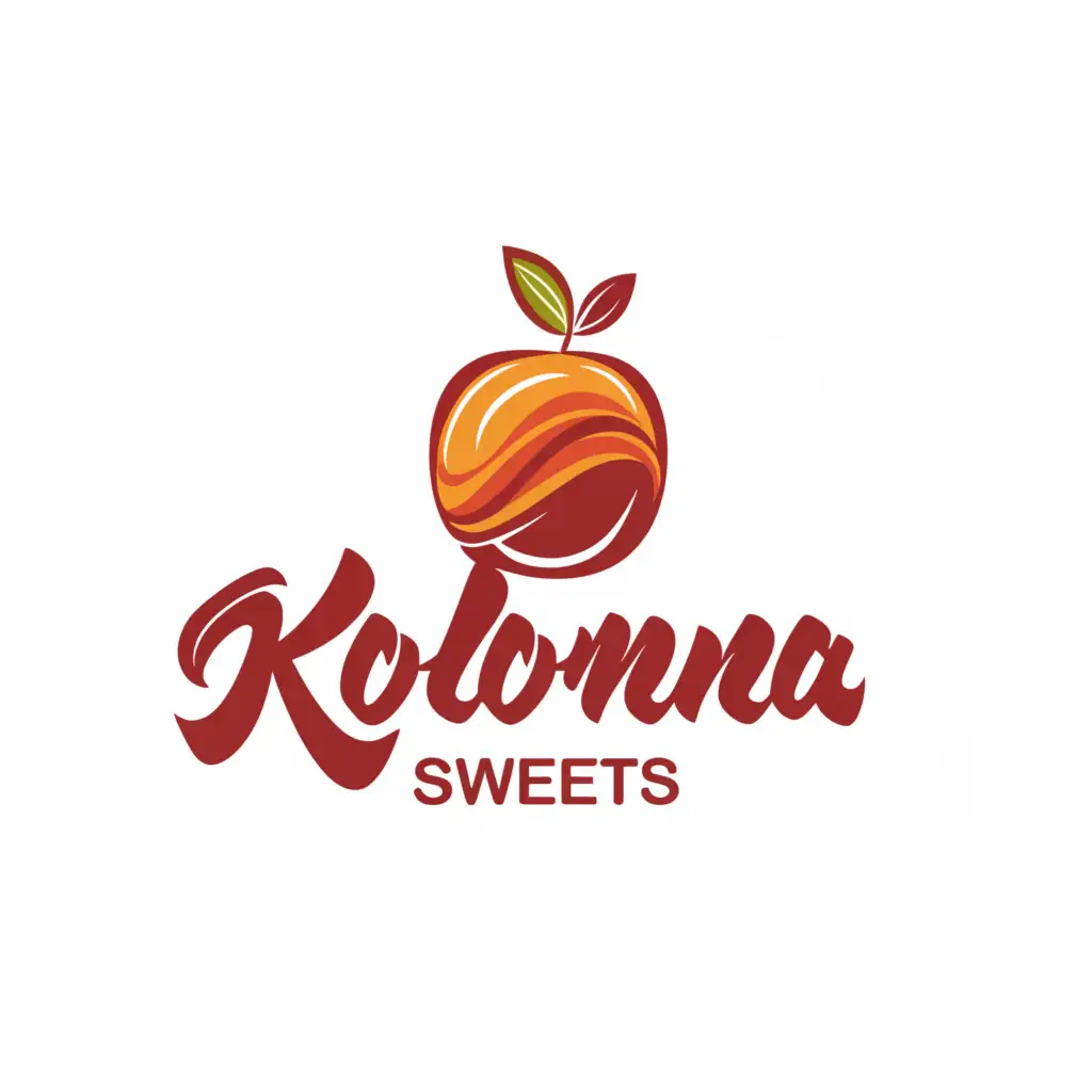 a logo design,with the text "Kolomna sweets", main symbol:Apple pastila,Moderate,be used in Retail industry,clear background