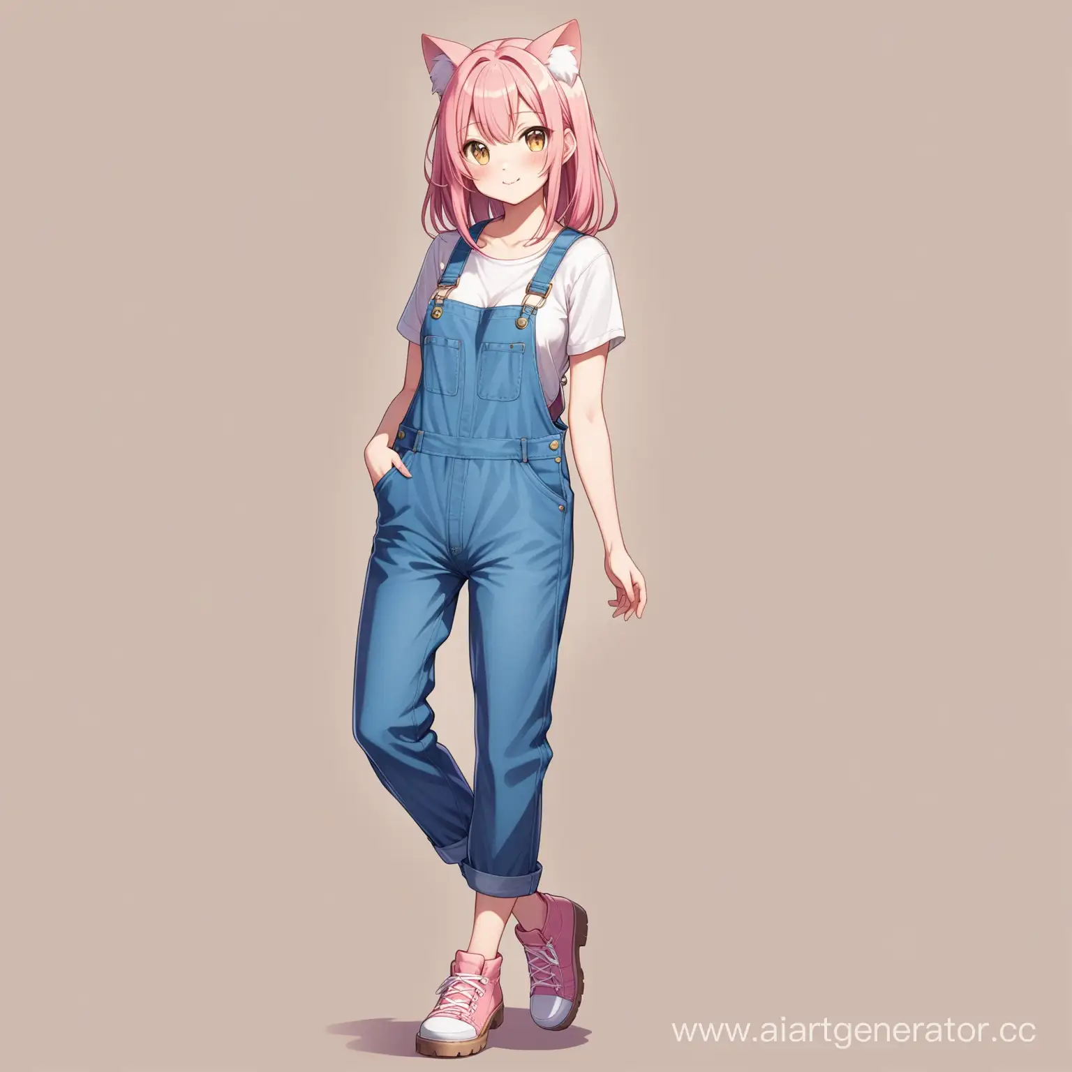 Adorable-Cat-Girl-in-Stylish-Overalls