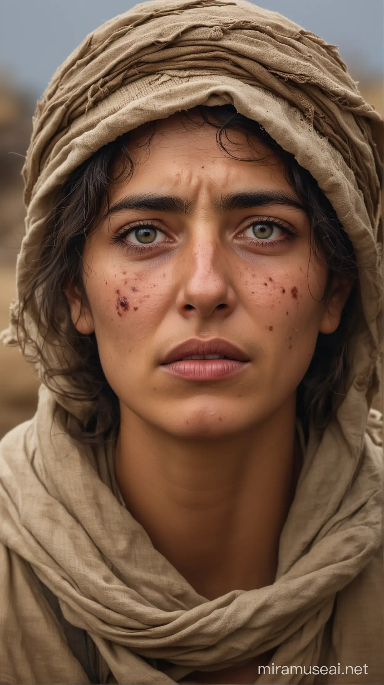 During the Battle of Gallipoli, Nezahat Onbaşı is portrayed fighting fiercely amidst the chaos of the trenches, her eyes reflecting the courage she displays despite her tender age.

