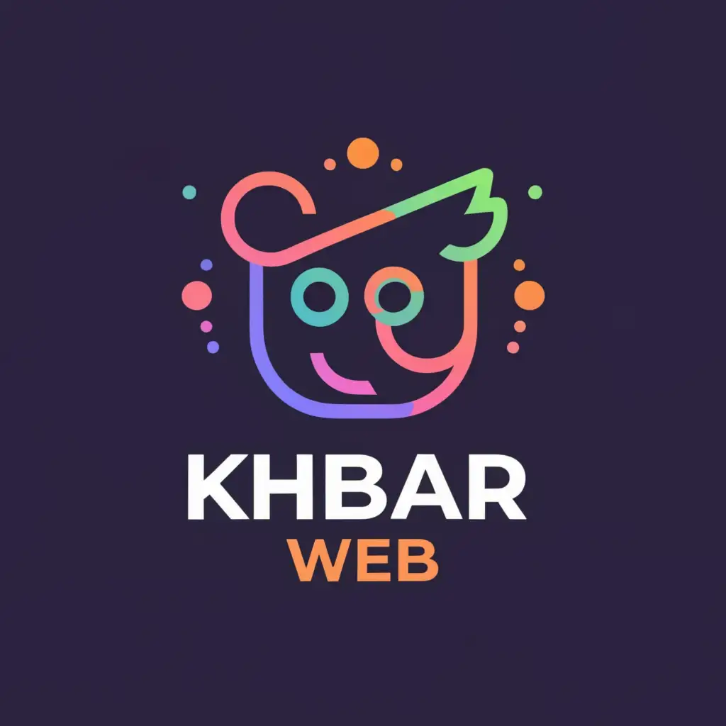 a logo design,with the text "KHBAR WEB", main symbol:Logo for a TikTok page featuring internet novelties, influencers, and top news.,Moderate,be used in Internet industry,clear background