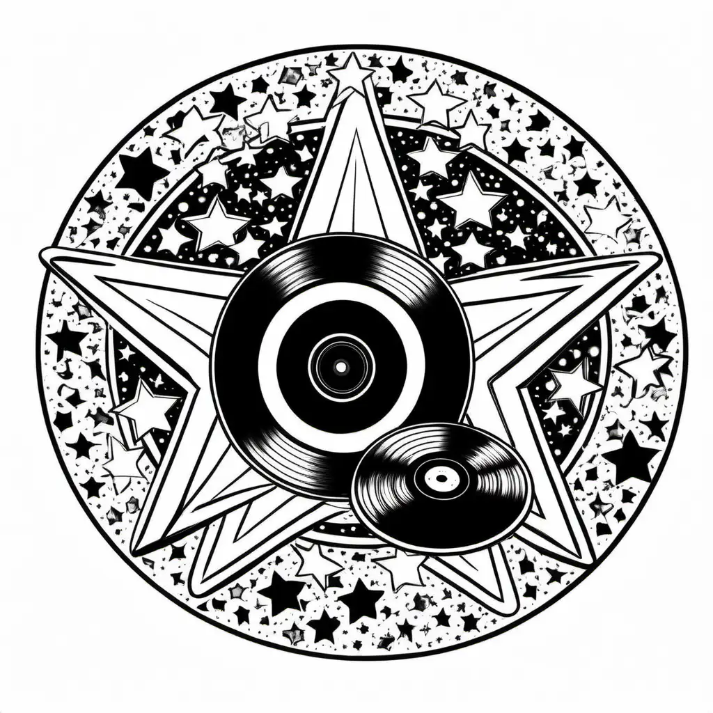 Starry-Night-Vinyl-Records-Silhouette