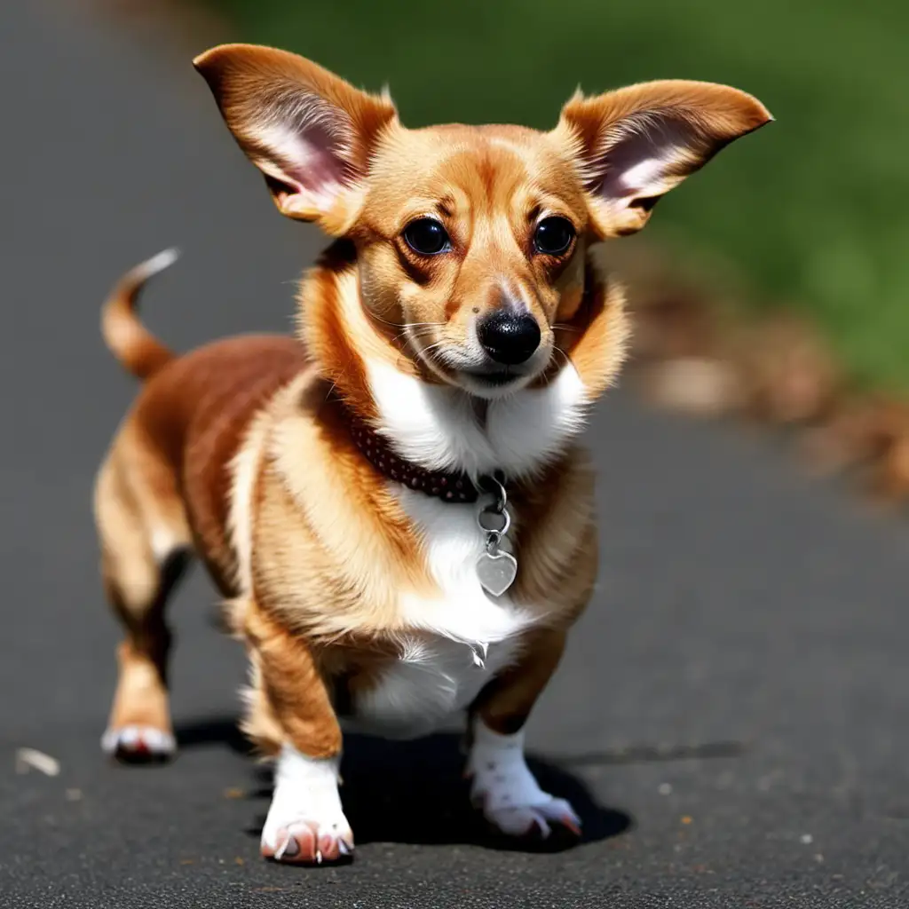 image of a dachshund corgi mix known as a dorgi dog
