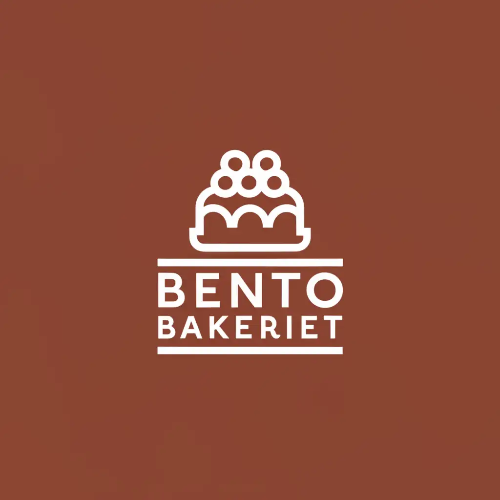 a logo design,with the text "Bento Bakeriet", main symbol:A tiny cake,Minimalistic,be used in Restaurant industry,clear background