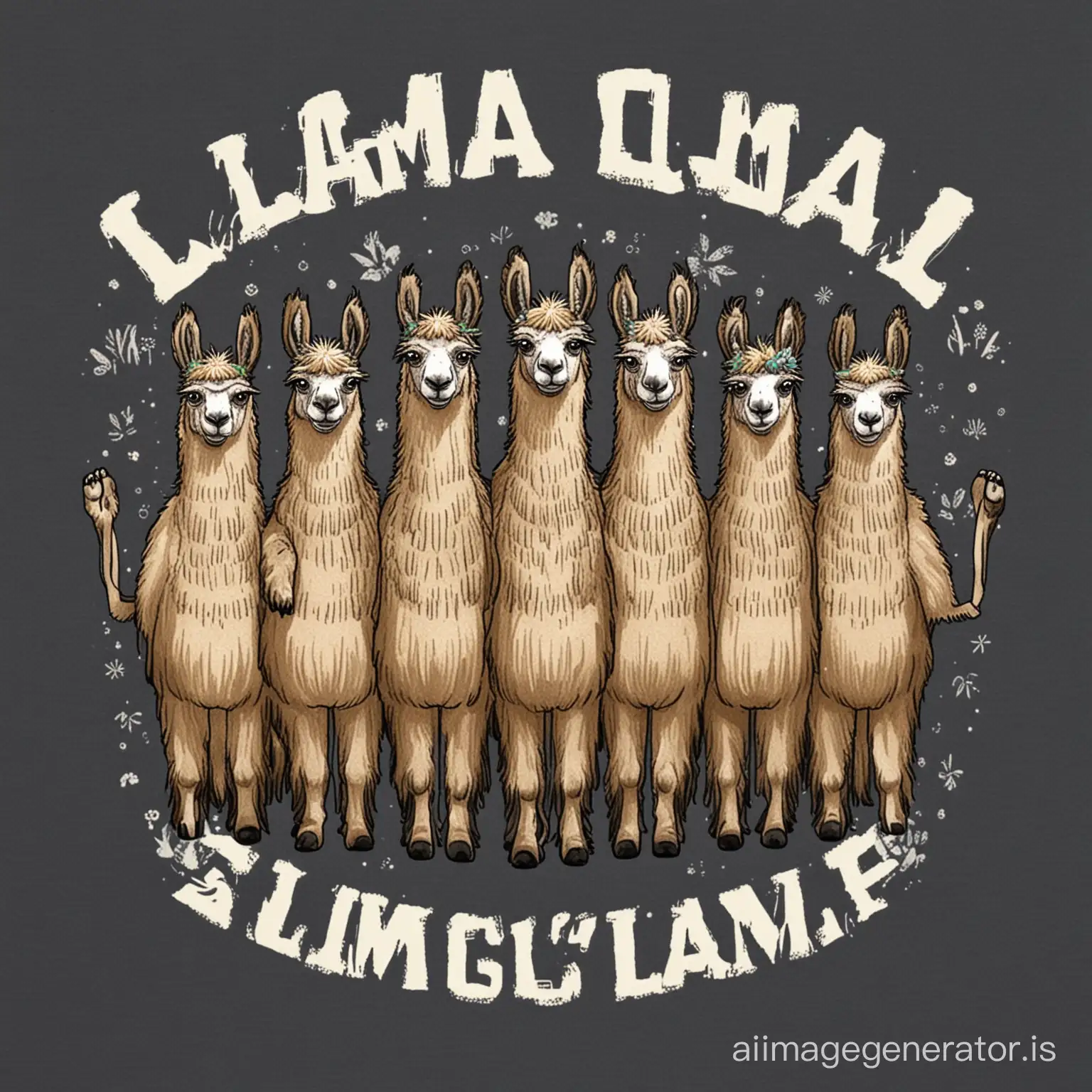 Cool llama themed DESIGN with "Llama squad" for zookeepers, farmers, campers, backpackers and hikers. . I WANT JUST THE DEISGN WITHOUT SHIRT