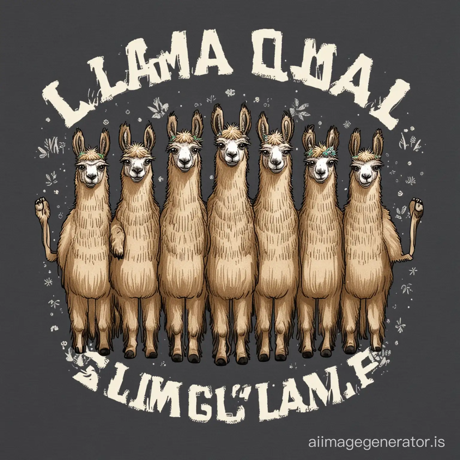 Cool llama themed DESIGN with "Llama squad" for zookeepers, farmers, campers, backpackers and hikers. . I WANT JUST THE DEISGN 
WITHOUT SHIRT

