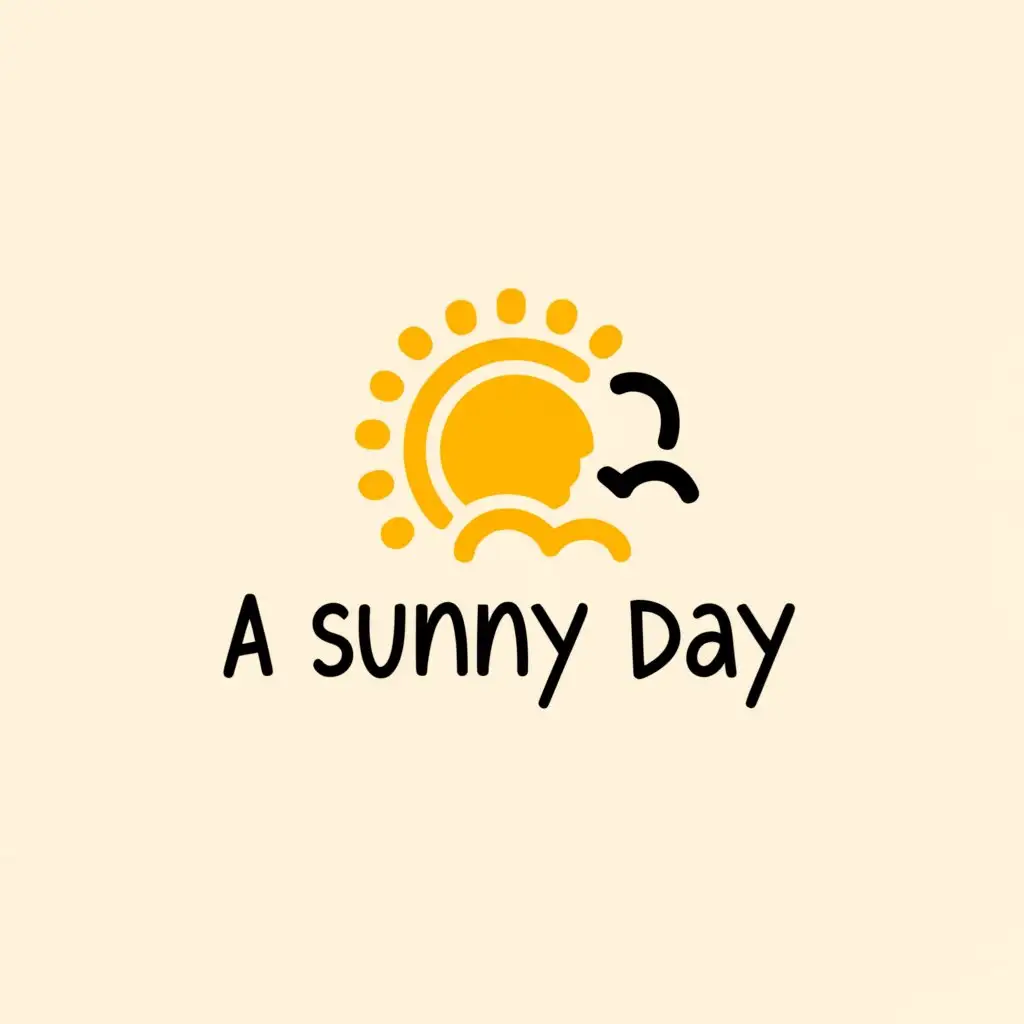 a logo design,with the text "a sunny day", main symbol:sun and cloud,Minimalistic,clear background