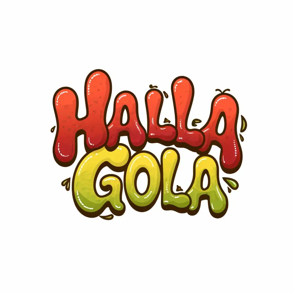 a logo design,with the text 'halla gola',complex,be used in Restaurant industry,clear background,red, yellow,green
